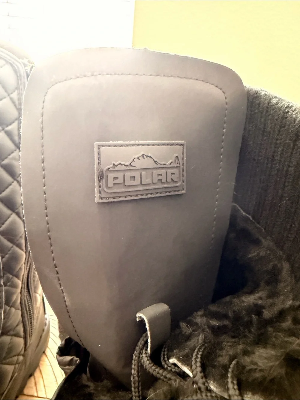 POLAR Black Quilted Lace-Up Zipper Winter Boots